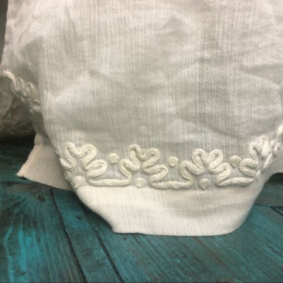 Joie Boho Cream Off White Shift Dress Embroidered Size Medium - Picture 6 of 13